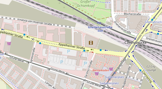 Physiotherapie auf Satellitenbild