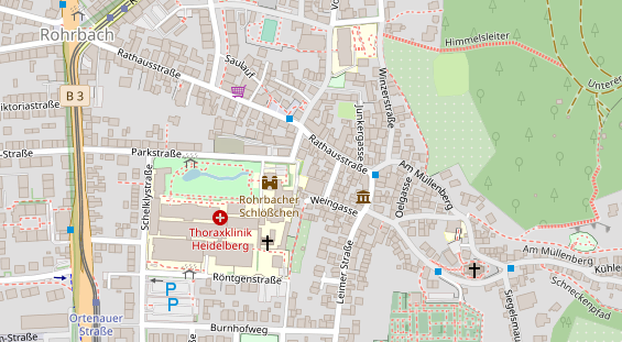 Physiotherapie auf Satellitenbild