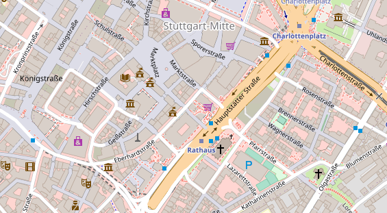 Physiotherapie auf Satellitenbild