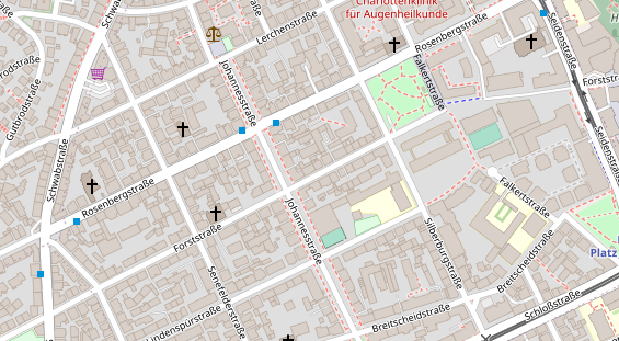 Physiotherapie auf Satellitenbild