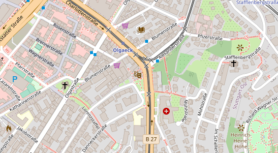 Physiotherapie auf Satellitenbild