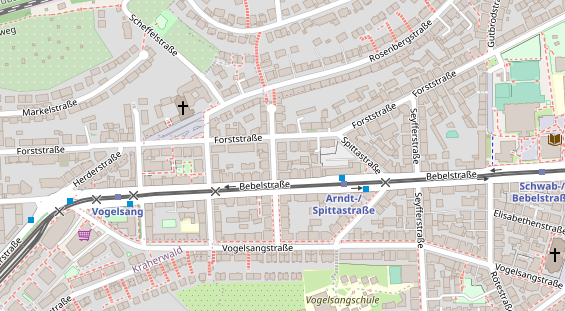 Physiotherapie auf Satellitenbild