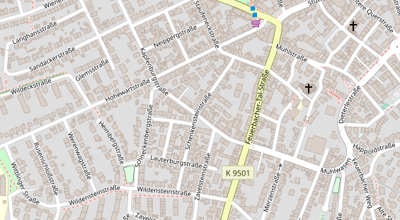 Physiotherapie auf Satellitenbild