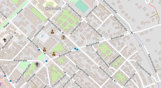 Physiotherapie auf Satellitenbild