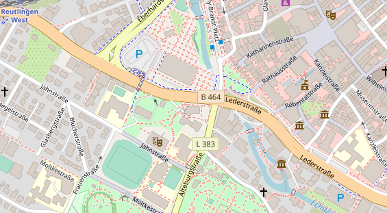 Physiotherapie auf Satellitenbild