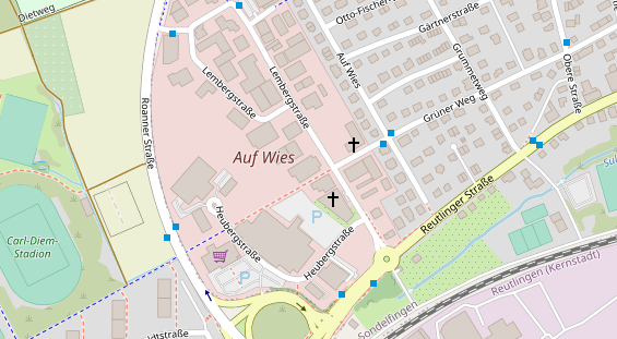 Physiotherapie auf Satellitenbild