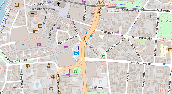 Physiotherapie auf Satellitenbild