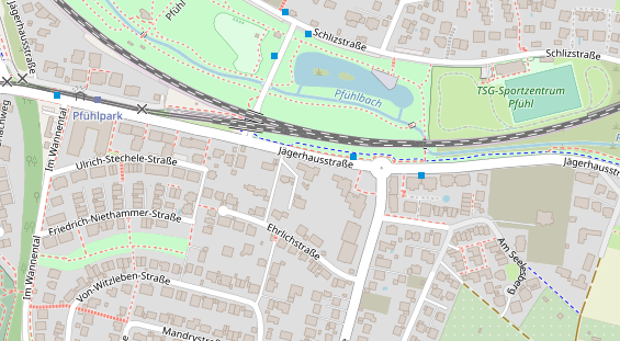 Physiotherapie auf Satellitenbild