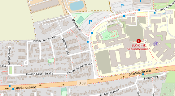 Physiotherapie auf Satellitenbild