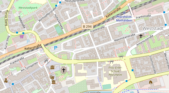 Physiotherapie auf Satellitenbild