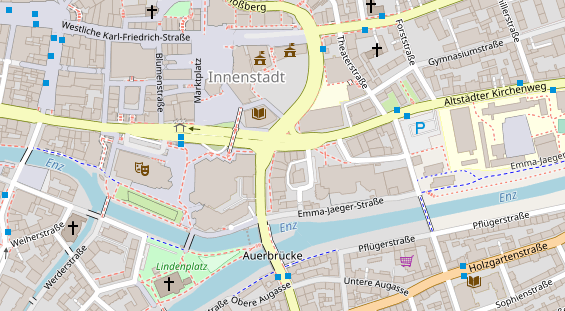 Physiotherapie auf Satellitenbild