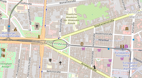 Physiotherapie auf Satellitenbild