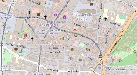 Physiotherapie auf Satellitenbild