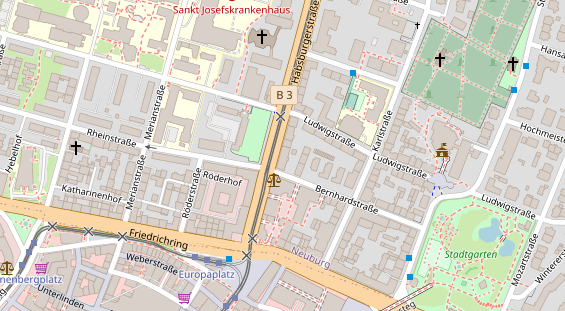 Physiotherapie auf Satellitenbild