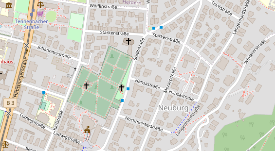 Physiotherapie auf Satellitenbild