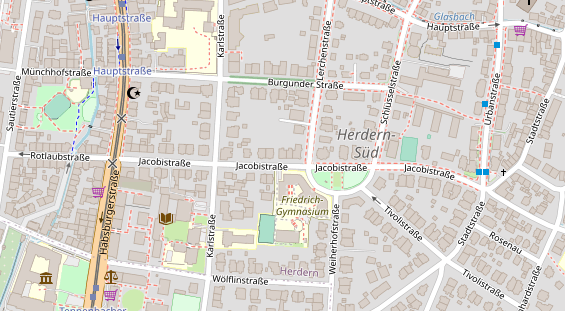 Physiotherapie auf Satellitenbild