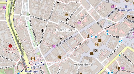 Physiotherapie auf Satellitenbild