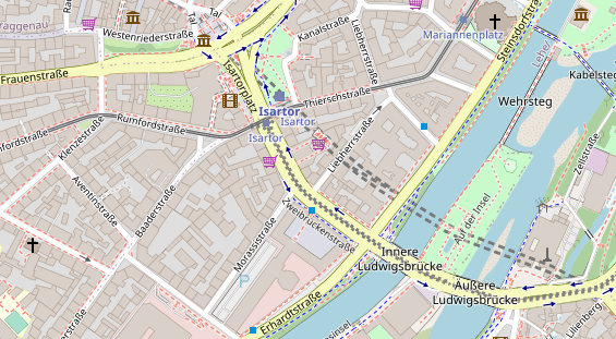 Physiotherapie auf Satellitenbild