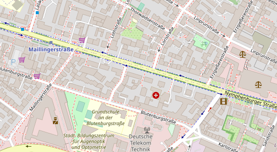 Physiotherapie auf Satellitenbild