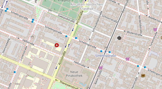 Physiotherapie auf Satellitenbild