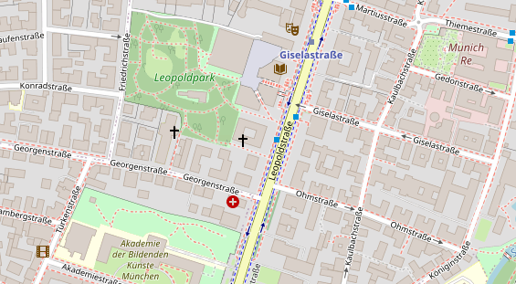 Physiotherapie auf Satellitenbild