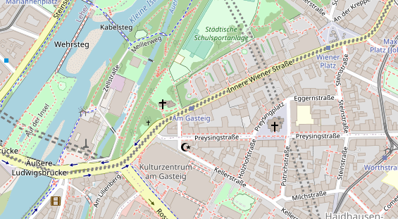 Physiotherapie auf Satellitenbild