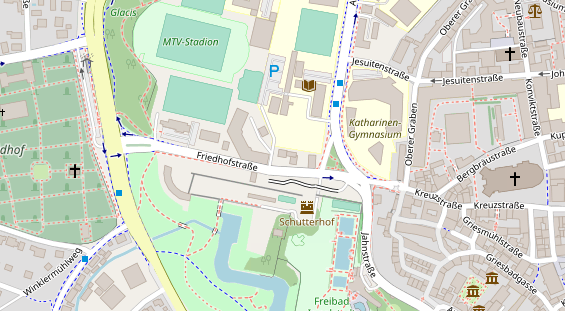 Physiotherapie auf Satellitenbild