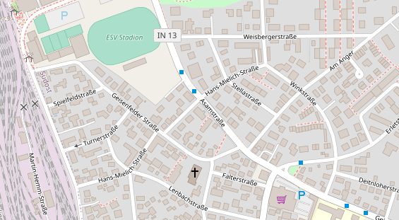 Physiotherapie auf Satellitenbild