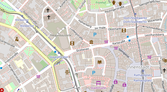 Physiotherapie auf Satellitenbild