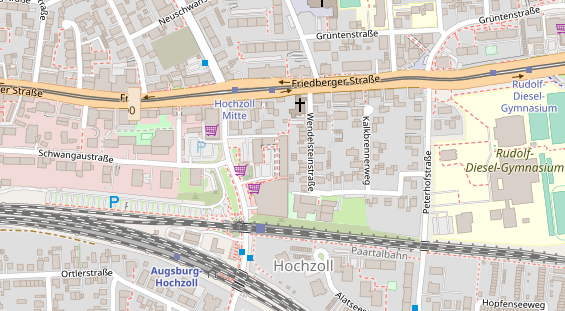 Physiotherapie auf Satellitenbild