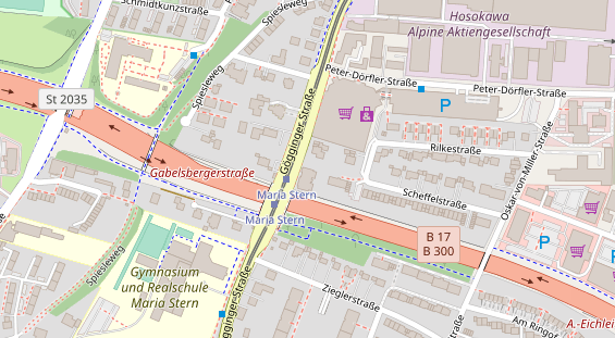 Physiotherapie auf Satellitenbild