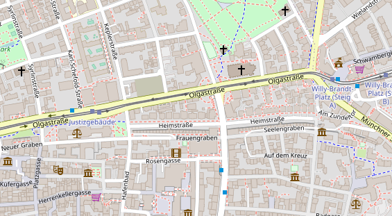 Physiotherapie auf Satellitenbild