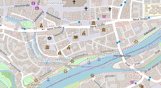 Physiotherapie auf Satellitenbild