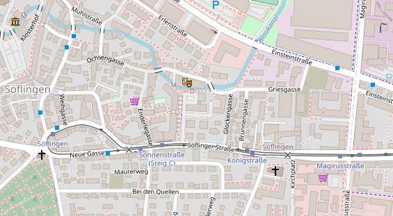 Physiotherapie auf Satellitenbild