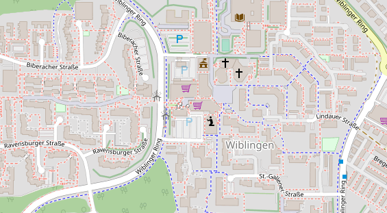 Physiotherapie auf Satellitenbild