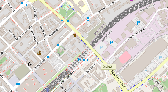 Physiotherapie auf Satellitenbild