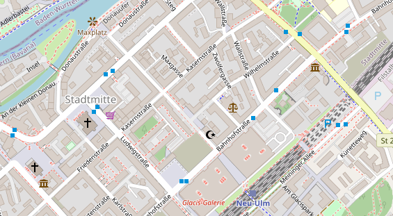 Physiotherapie auf Satellitenbild