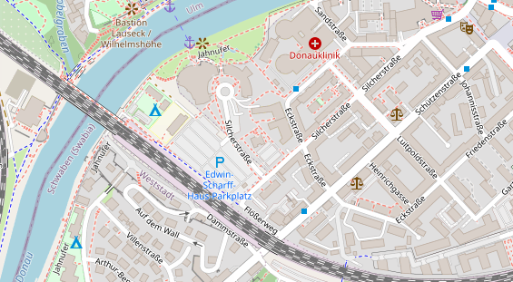 Physiotherapie auf Satellitenbild