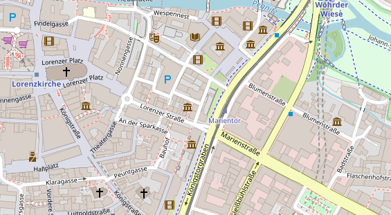 Physiotherapie auf Satellitenbild