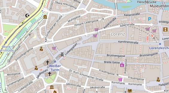 Physiotherapie auf Satellitenbild