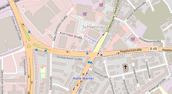 Physiotherapie auf Satellitenbild