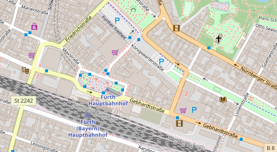 Physiotherapie auf Satellitenbild
