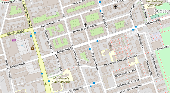 Physiotherapie auf Satellitenbild