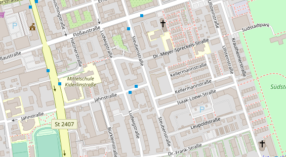 Physiotherapie auf Satellitenbild