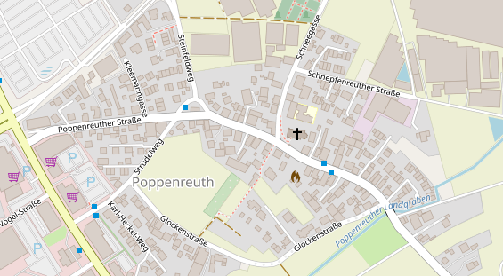 Physiotherapie auf Satellitenbild