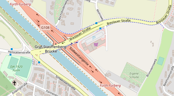 Physiotherapie auf Satellitenbild