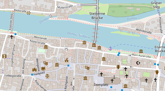 Physiotherapie auf Satellitenbild