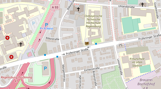 Physiotherapie auf Satellitenbild