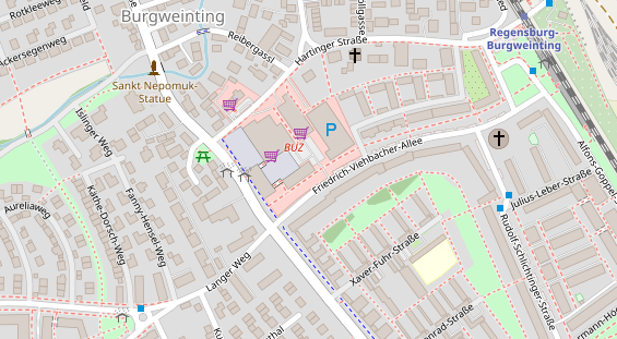 Physiotherapie auf Satellitenbild