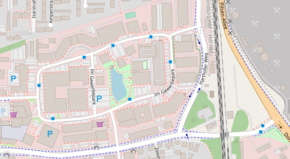 Physiotherapie auf Satellitenbild